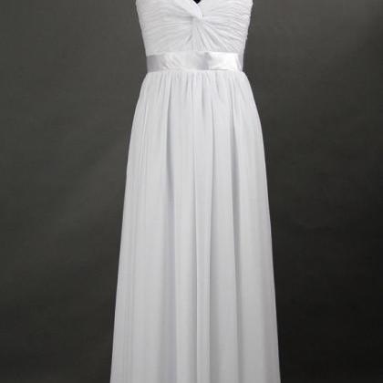 White Bridesmaid Dresses, Cap Sleeves Bridesmaid..